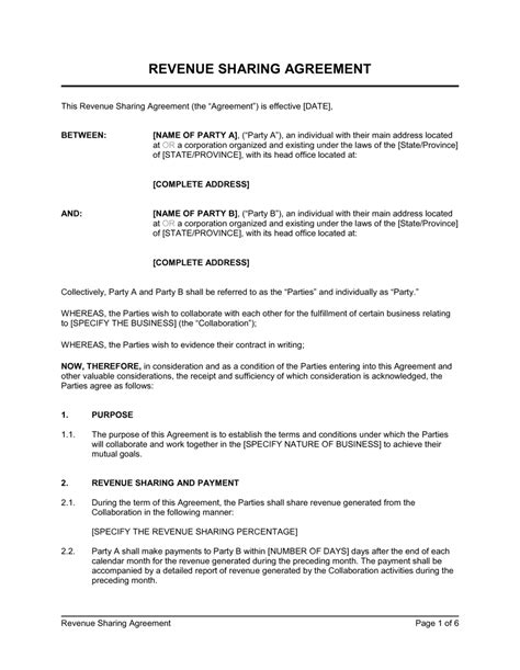 Revenue Share Agreement Template