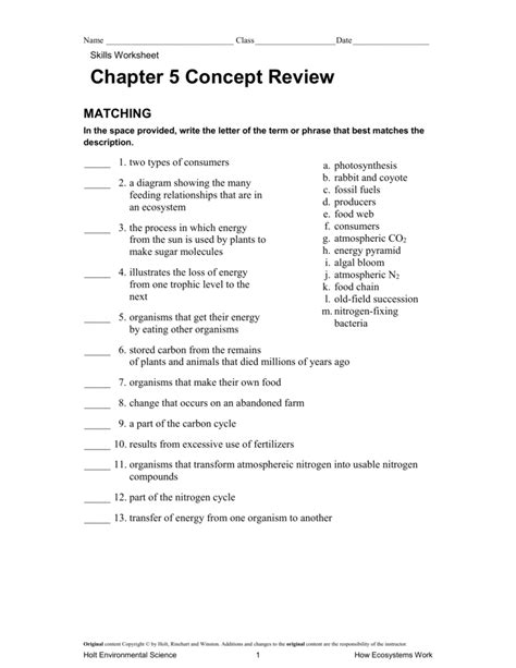 Review Answers Holt Environmental Science Reader