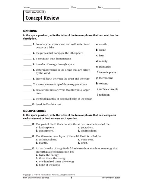 Review Answers Holt Environmental Science Reader