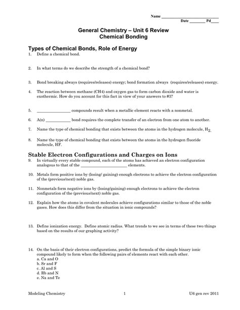 Review Sheet Unit 6 Chemistry Answers Kindle Editon