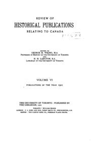 Review of Historical Publications Relating to Canada Doc