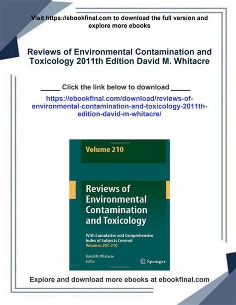 Reviews of Environmental Contamination and Toxicology, Vol. 147 1st Edition Reader