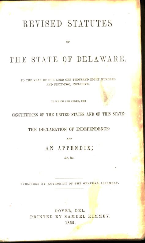 Revised Statutes of the State of Delaware Epub