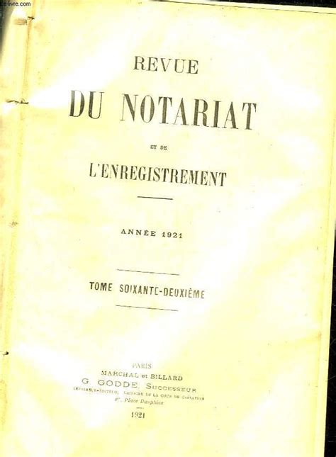 Revue Du Notariat Et de LEnregistrement ...... Reader