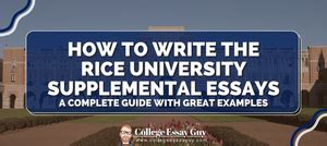 Rice University Supplemental Essays: A Comprehensive Guide