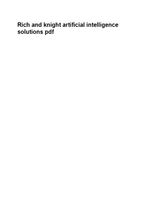 Rich And Knight Artificial Intelligence Solutions Reader