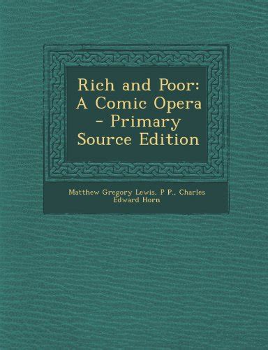 Rich and Poor A Comic Opera Primary Source Edition Epub