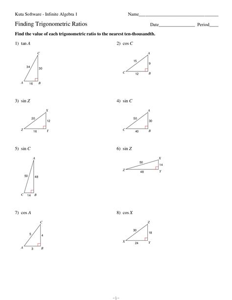 Right Triangle Trigonometry Software Answers PDF