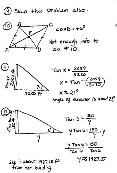 Right Triangle Word Problems With Answers PDF