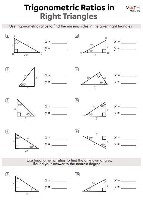 Right Triangle Worksheet Answers Reader