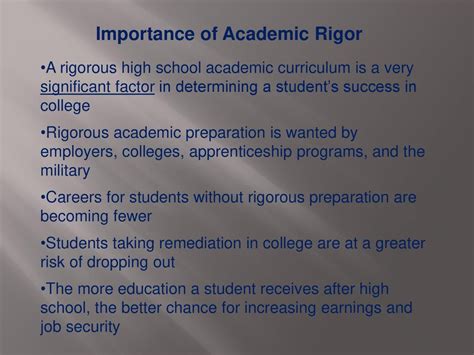 Rigorous Academic Profile: