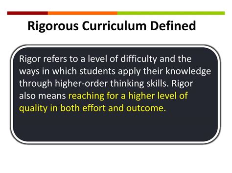 Rigorous Curriculum: