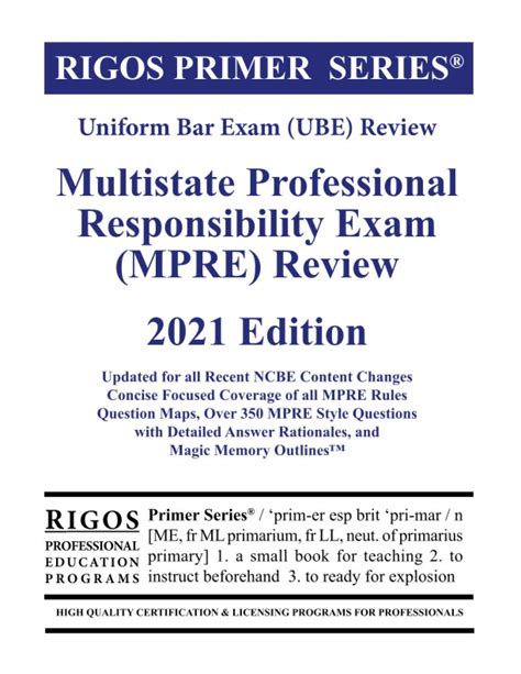 Rigos Primer Series Uniform Bar Exam UBE Review Multistate Essay Exam MEE Epub