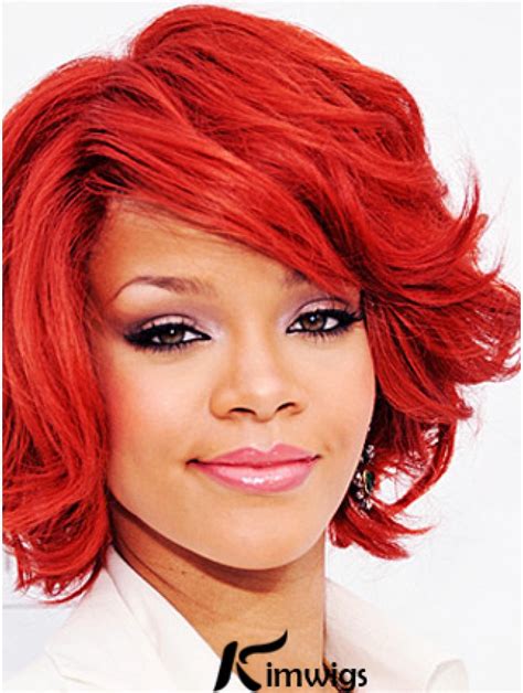 Rihanna's Red Obsession: Dive into the Seductive World of Our 12-inch Wavy Human Wigs