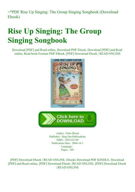 Rise Up Singing: The Group Singing Songbook Ebook Epub