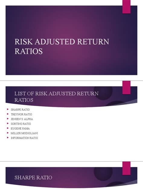 Risk Adjusted Returns: A Guide to Measuring and Managing Portfolio Performance