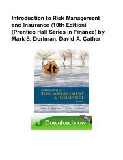 Risk Management And Insurance 10th Edition Solution PDF