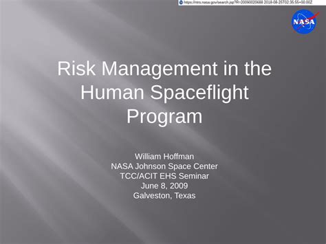 Risk Management in the Human Spaceflight Program Doc