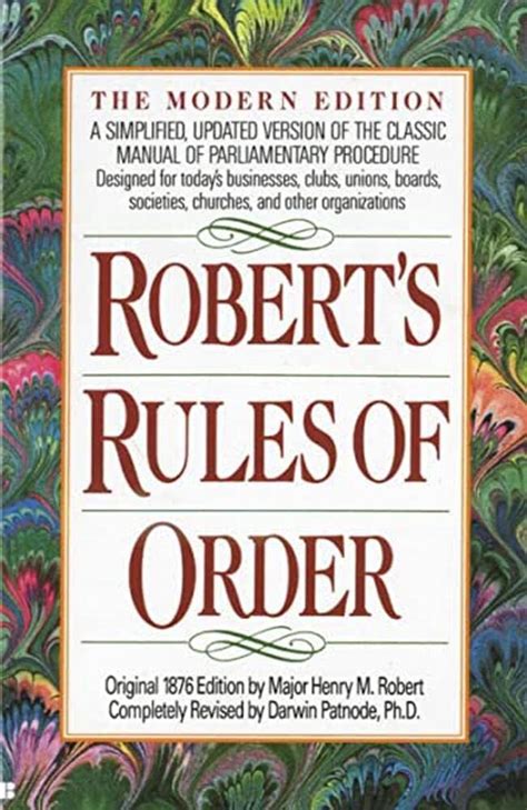 Robert s Rules of Order A Simplified Updated Version of the Classic Manual of Parliamentary Procedure Reader