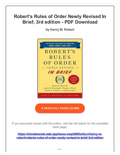 Robert s rules of order Revised Kindle Editon