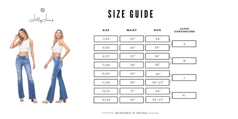 Robin Jeans Size Chart