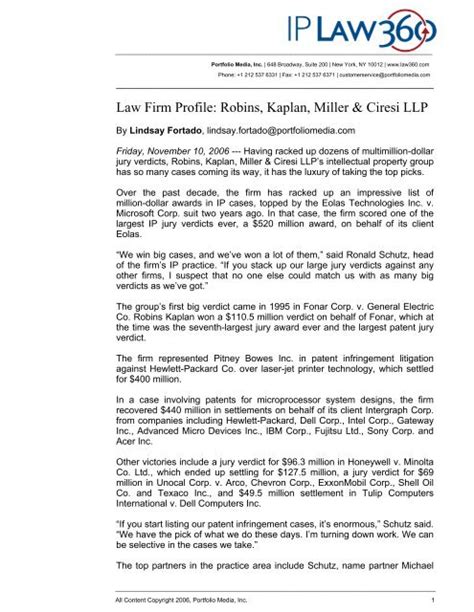 Robins Kaplan Miller & Ciresi: A Law Firm on the Cutting Edge of Litigation