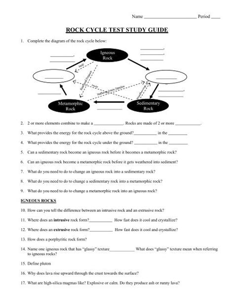 Rock Cycle Study Guide Answers Kindle Editon