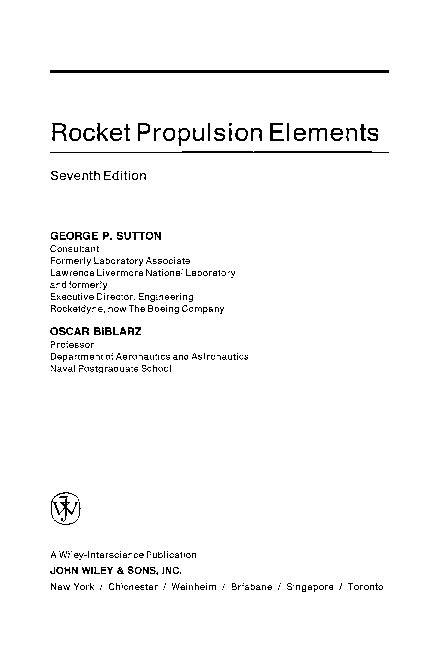 Rocket Propulsion Elements Solution Manual 2 PDF