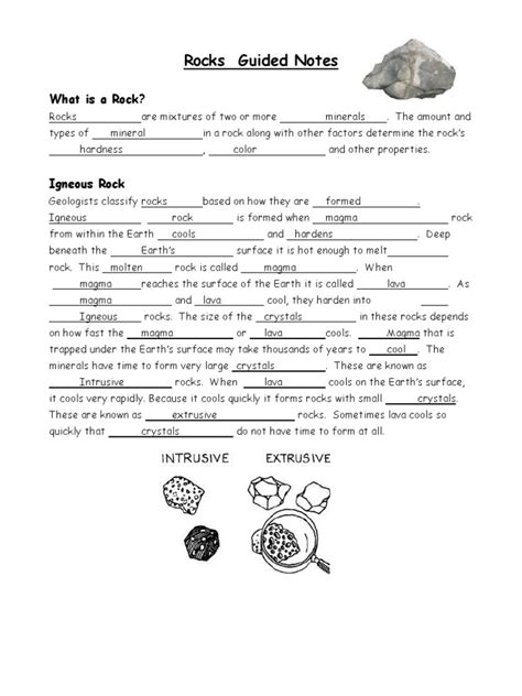 Rocks Guided Study Answers Doc