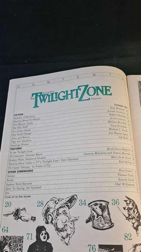 Rod Serling s The Twilight Zone Magazine October 1982 Vol 2 No 7 Doc