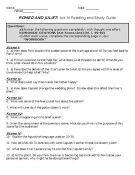 Romeo And Juliet Act Iv Study Guide Answers Epub