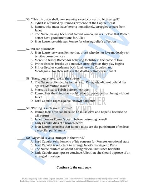 Romeo And Juliet Answer Key PDF