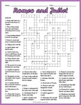 Romeo And Juliet Crossword Puzzle Answers Epub