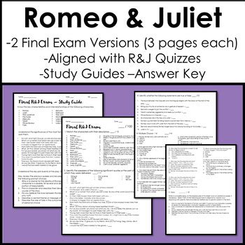 Romeo And Juliet Final Exam Answer Key Doc