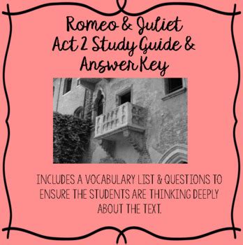 Romeo And Juliet Literature Guide Answer Key PDF