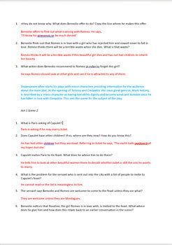 Romeo And Juliet Questions Answers Springboard PDF