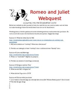 Romeo And Juliet Webquest Answer Key Epub