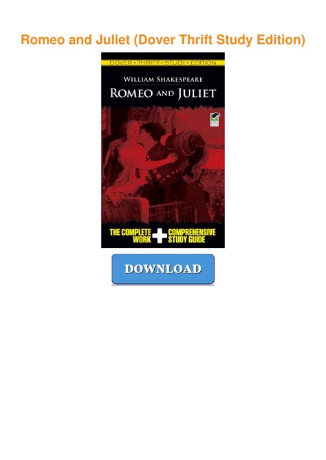 Romeo and Juliet Dover Thrift Study Edition PDF