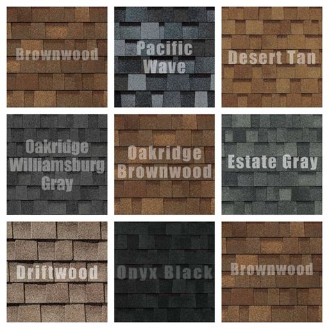Roofing Shingles Color Chart