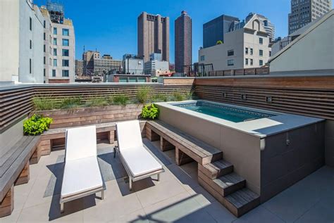 Rooftop pool with sundeck: