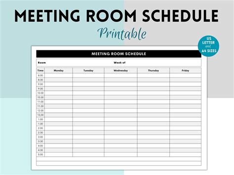 Room Schedule Template
