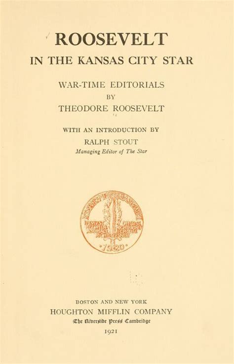 Roosevelt in the Kansas City star war-time editorials Reader