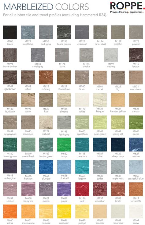 Roppe Color Chart