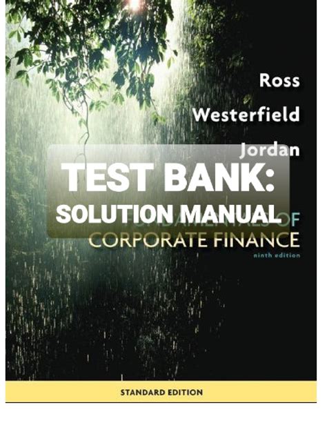 Ross Fundamentals Of Corporate Finance 9th Solution Kindle Editon