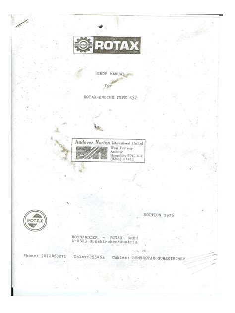 Rotax 583 Shop Manual PDF Kindle Editon