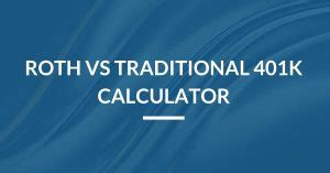 Roth 401k vs. Traditional 401k Calculator: Plan for Your Future Savings