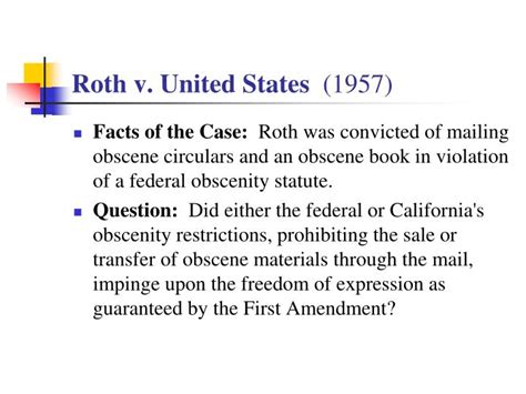 Roth v. United States: A Landmark Case in Obscenity Law