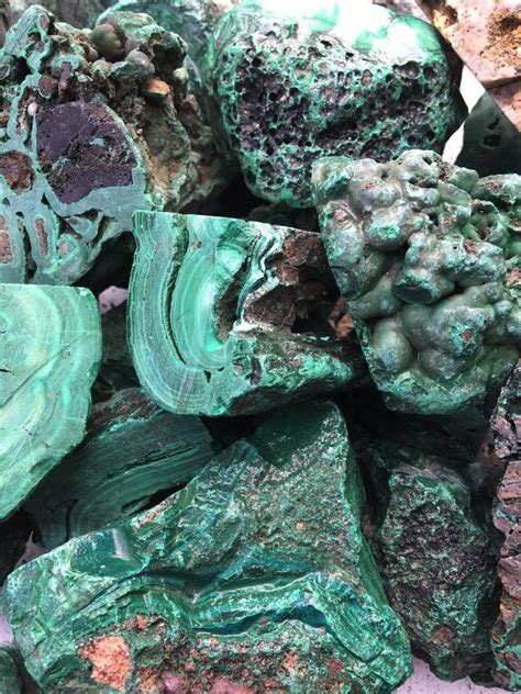 Rough Malachite Stones: