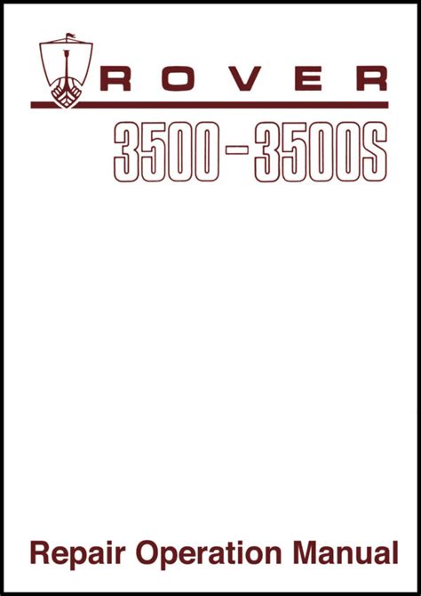 Rover 3500-3500s Repair Operation Manual (Paperback) Ebook Doc