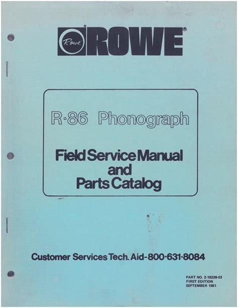 Rowe Ami R 86 Manual Ebook PDF